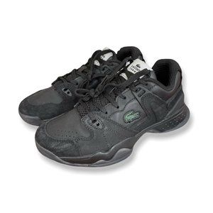 Lacoste Womens Black T-Point 0721 1 G SFA Low Top Lace Up Sneaker Shoes Size 6